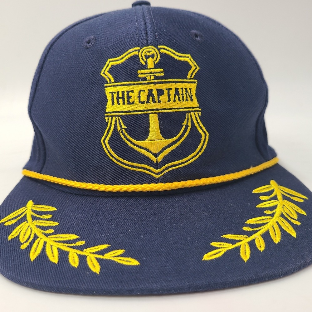 The Mad Hueys Hat Snapback Captain Blue Scrambled Eggs Rope Gold Leaves Boat Men View 2